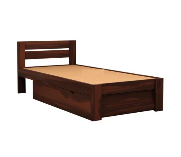Ferrovilla Donzon Dark Single Sheesham Wood Bed with Drawer Storage for Bedroom - Image 8
