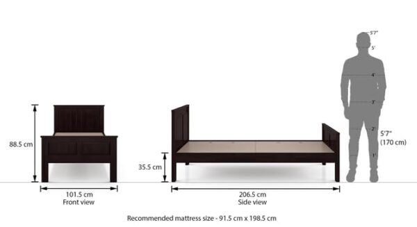 Ferrovilla NNS5 Single Sheesham Wood Bed for Bedroom - Image 2