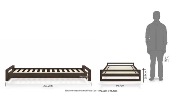 Ferrovilla NNS4 Single Sheesham Wood Bed for Bedroom - Image 2