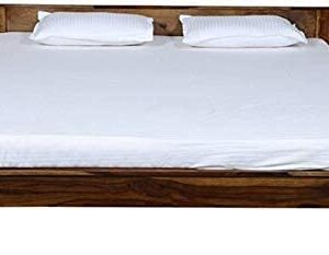 Ferrovilla King Size NS 19 Sheesham Wood Low Floor Bed for Bedroom