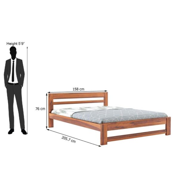 Ferrovilla Tiner Queen Size Sheesham Wood Bed for Bedroom - Image 2