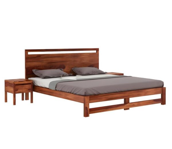 Ferrovilla Queen Size NS 2 Sheesham Wood Bed for Bedroom - Image 8
