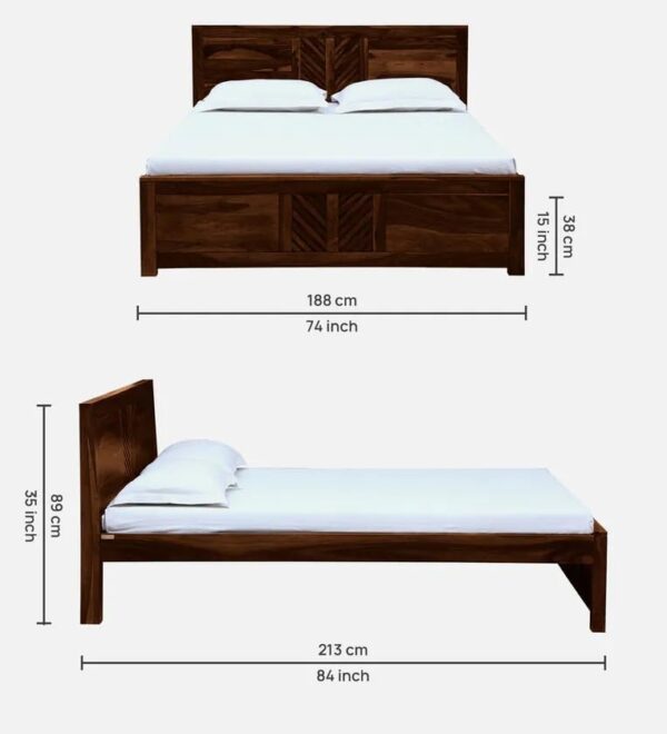 Ferrovilla King Size NNS1 Sheesham Wood Bed for Bedroom - Image 2