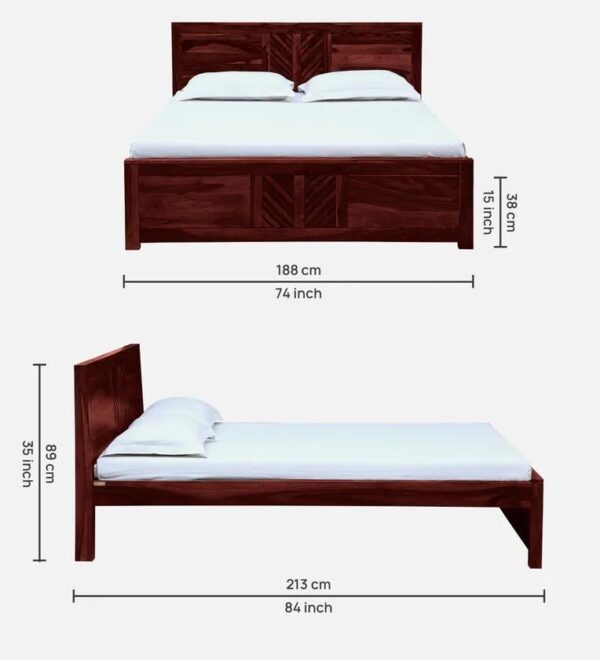 Ferrovilla King Size NNS2 Sheesham Wood Bed for Bedroom - Image 2