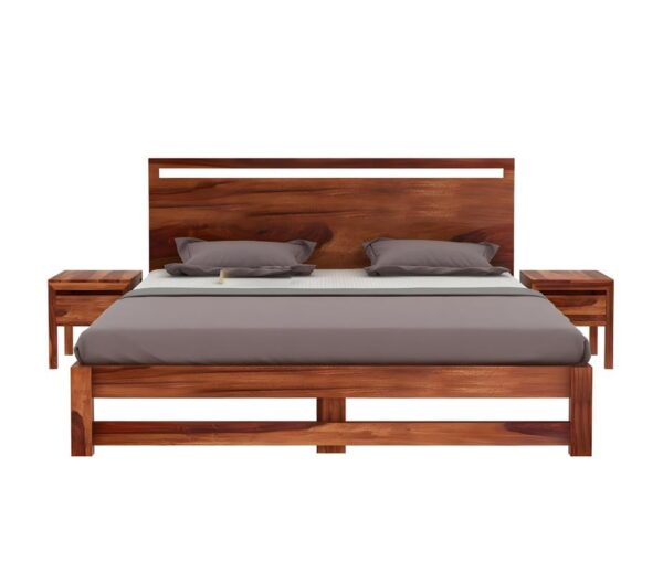 Ferrovilla Queen Size NS 2 Sheesham Wood Bed for Bedroom - Image 2