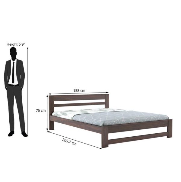 Ferrovilla Kiner Queen Size Sheesham Wood Bed for Bedroom - Image 2