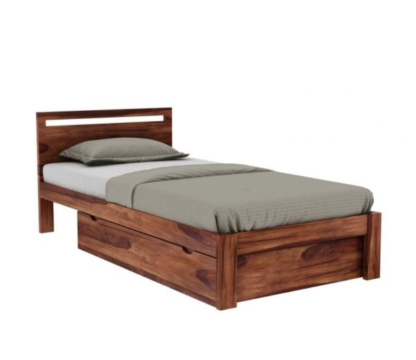 Ferrovilla Miken Single Sheesham Wood Bed with Drawer Storage for Bedroom - Image 8