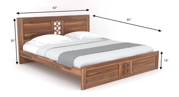 Ferrovilla Poles Teak Queen Size Sheesham Wood Bed for Bedroom - Image 2