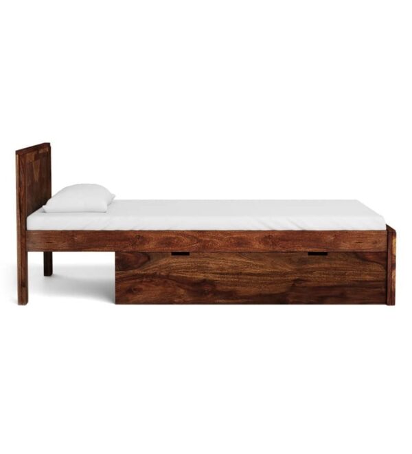 Ferrovilla WS6 Single Sheesham Wood Bed with Drawer Storage for Bedroom - Image 8