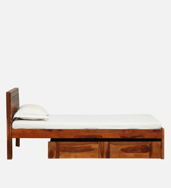 Ferrovilla NWS2 Single Sheesham Wood Bed with Drawer Storage for Bedroom - Image 6