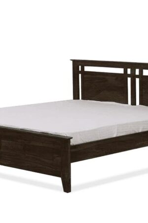 Ferrovilla Lowep Dark Walnut Queen Size Sheesham Wood Bed for Bedroom