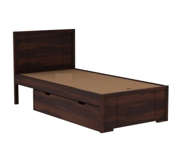 Ferrovilla Werol Dark Single Sheesham Wood Bed with Drawer Storage for Bedroom - Image 6