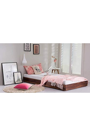 Ferrovilla Queen Size NS 1 Sheesham Wood Low Floor Bed for Bedroom