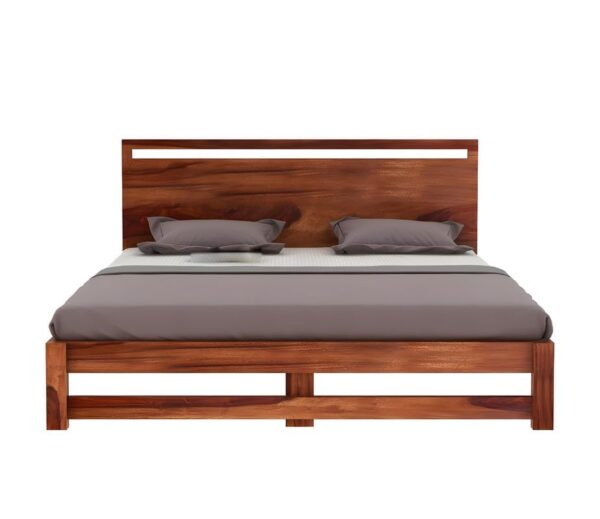 Ferrovilla Queen Size NS 2 Sheesham Wood Bed for Bedroom - Image 6