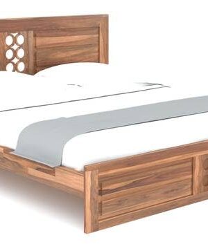 Ferrovilla Poles Teak Queen Size Sheesham Wood Bed for Bedroom