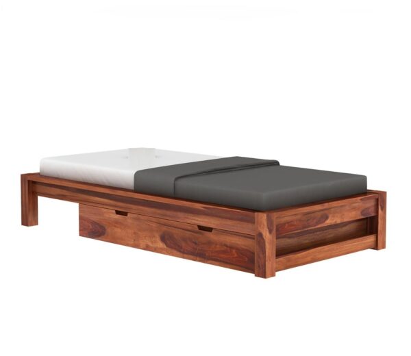 Ferrovilla Houts Single Sheesham Wood Bed with Drawer Storage for Bedroom - Image 8