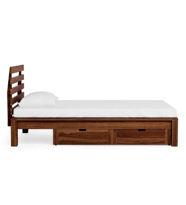 Ferrovilla WS5 Single Sheesham Wood Bed with Drawer Storage for Bedroom - Image 7