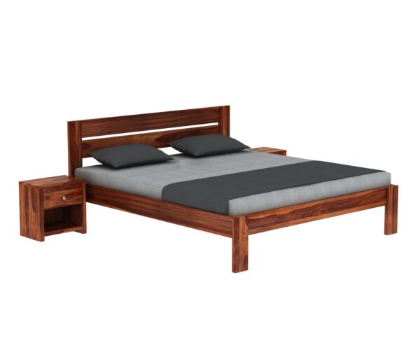 Ferrovilla Fossil Queen Size Sheesham Wood Bed for Bedroom - Image 5