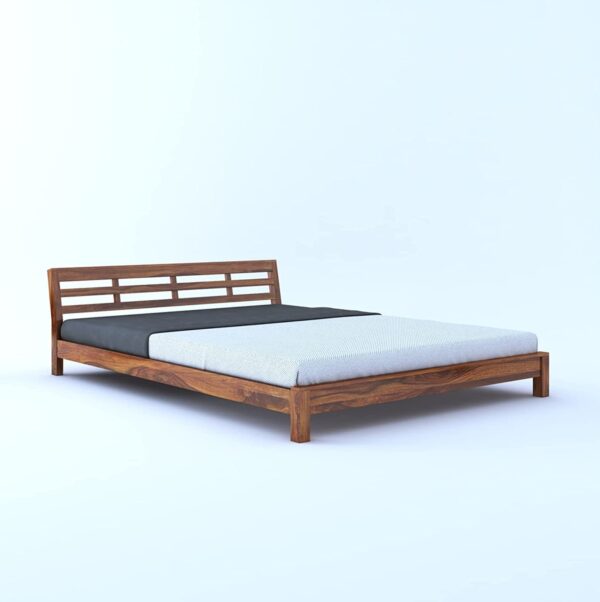 Ferrovilla King Size NS 5 Sheesham Wood Low Floor Bed for Bedroom - Image 5