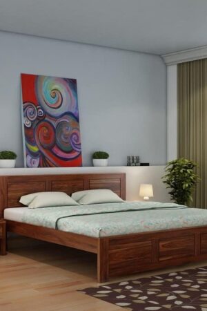 Ferrovilla King Size NS 21 Sheesham Wood Bed for Bedroom