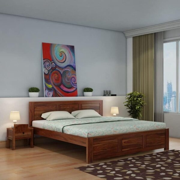 Ferrovilla King Size NS 21 Sheesham Wood Bed for Bedroom