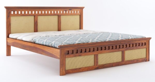 Ferrovilla King Size NS 24 Sheesham Wood Bed for Bedroom - Image 5