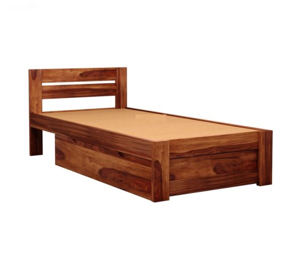 Ferrovilla Donzon Single Sheesham Wood Bed with Drawer Storage for Bedroom - Image 8
