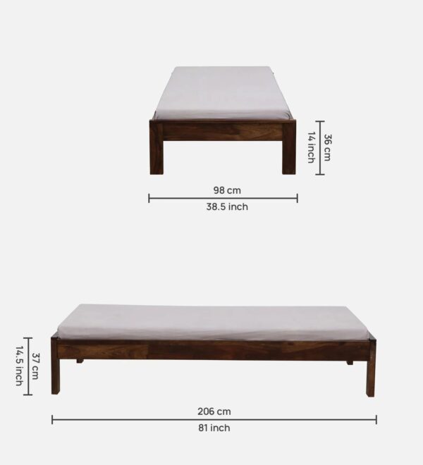 Ferrovilla NNS3 Single Sheesham Wood Bed for Bedroom - Image 2