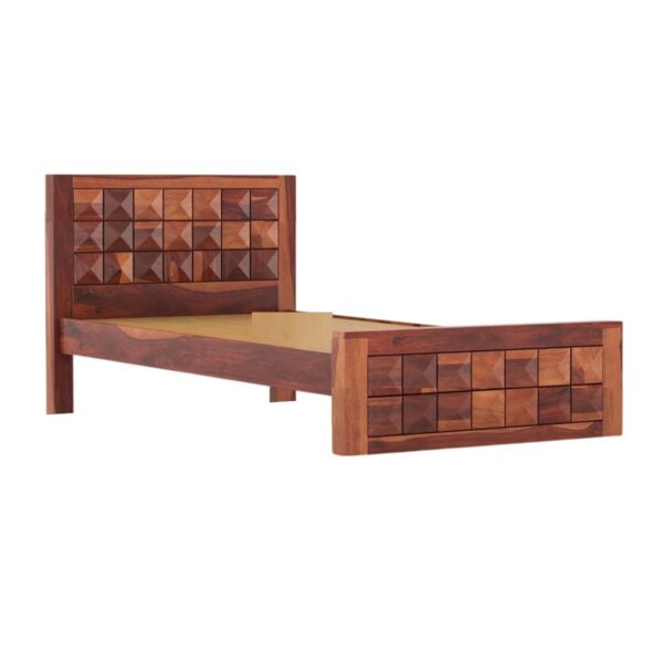 Ferrovilla Cloud Single Sheesham Wood Bed for Bedroom - Image 8