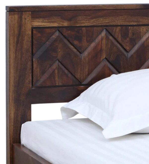 Ferrovilla Porel Queen Size Sheesham Wood Bed for Bedroom - Image 8