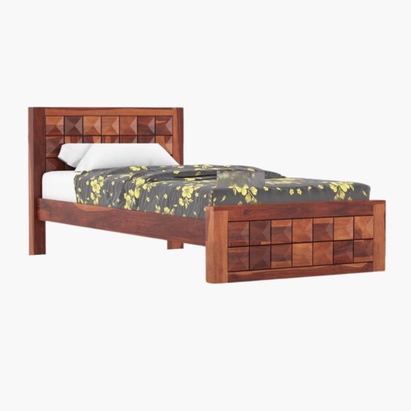 Ferrovilla Cloud Single Sheesham Wood Bed for Bedroom - Image 7