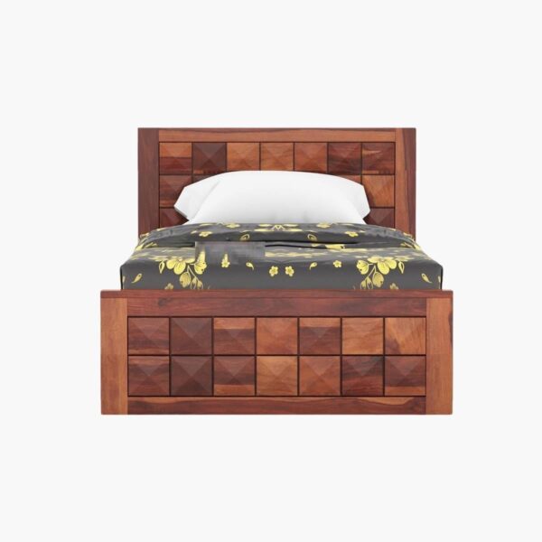 Ferrovilla Cloud Single Sheesham Wood Bed for Bedroom - Image 5
