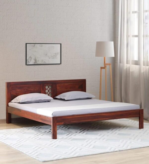 Ferrovilla Queen Size NNS2 Sheesham Wood Low Floor Bed for Bedroom