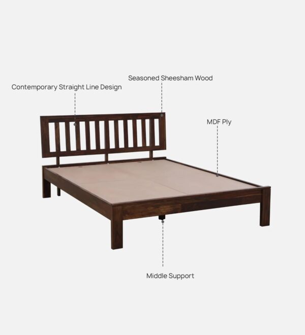 Ferrovilla Peluga Queen Size Sheesham Wood Bed for Bedroom - Image 6