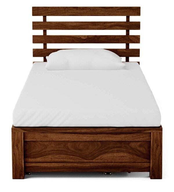 Ferrovilla WS5 Single Sheesham Wood Bed with Drawer Storage for Bedroom - Image 5