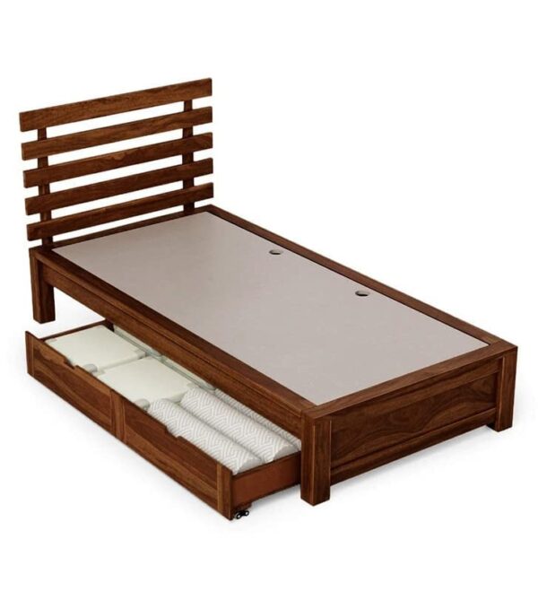 Ferrovilla WS1 Single Sheesham Wood Bed with Drawer Storage for Bedroom - Image 5