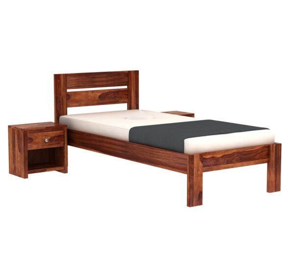 Ferrovilla Poner Single Sheesham Wood Bed for Bedroom - Image 6