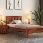 Ferrovilla Harley Single Sheesham Wood Bed for Bedroom