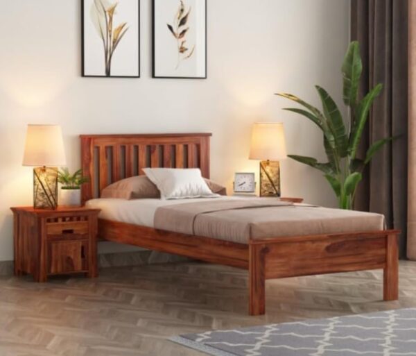 Ferrovilla Harley Single Sheesham Wood Bed for Bedroom