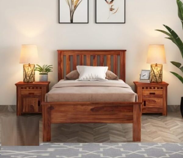 Ferrovilla Harley Single Sheesham Wood Bed for Bedroom - Image 5