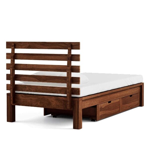 Ferrovilla WS5 Single Sheesham Wood Bed with Drawer Storage for Bedroom - Image 8