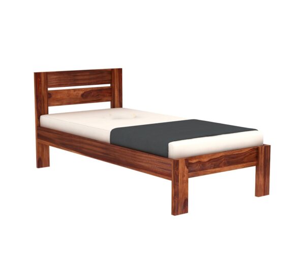 Ferrovilla Poner Couple Single Sheesham Wood Bed for Bedroom - Image 5