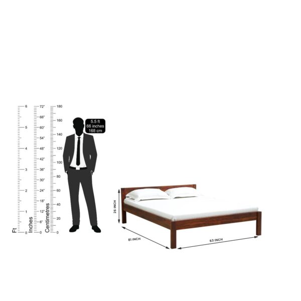 Ferrovilla Queen Size NS 32 Sheesham Wood Bed for Bedroom - Image 2