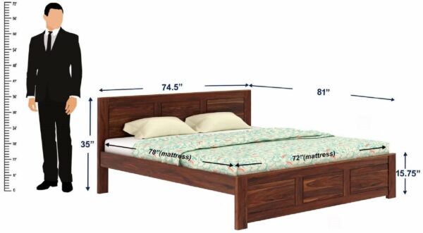 Ferrovilla King Size NS 21 Sheesham Wood Bed for Bedroom - Image 2