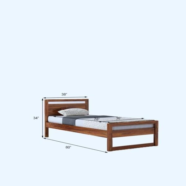 Ferrovilla NS1 Single Sheesham Wood Bed for Bedroom - Image 2