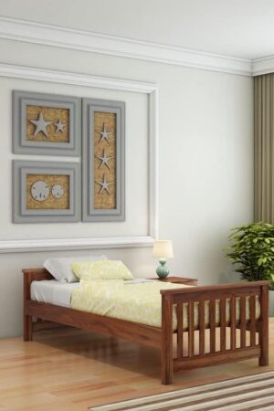 Ferrovilla Wopel Single Sheesham Wood Bed for Bedroom