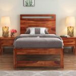 Ferrovilla Mikun Single Sheesham Wood Bed for Bedroom