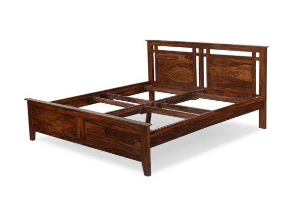 Ferrovilla Lowep Walnut Queen Size Sheesham Wood Bed for Bedroom - Image 5