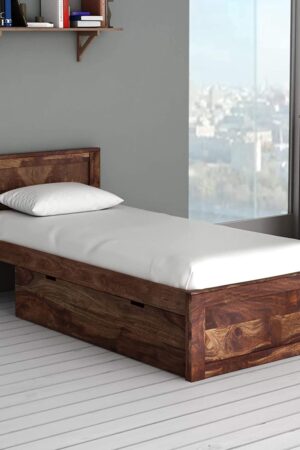 Ferrovilla WS6 Single Sheesham Wood Bed with Drawer Storage for Bedroom