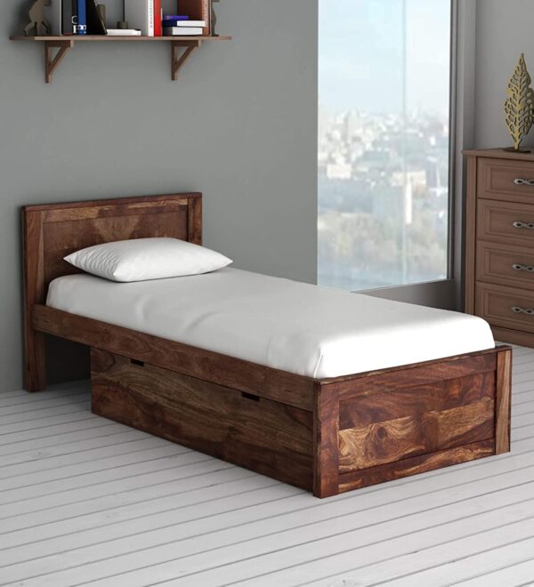 Ferrovilla WS6 Single Sheesham Wood Bed with Drawer Storage for Bedroom